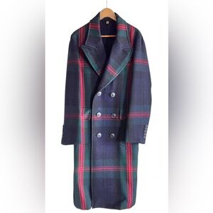 Burberry Men's Double-Breasted Tartan Pea Coat